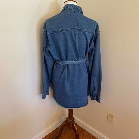 Pretty Little Thing Mid Wash Tie Waist Denim Dress - Picture 4 of 6